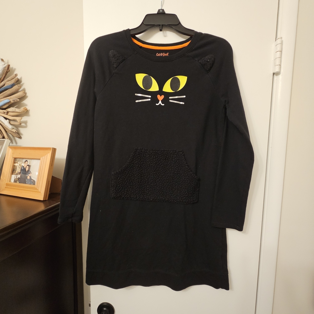 Cat & Jack Black Dress with Cat Face Design